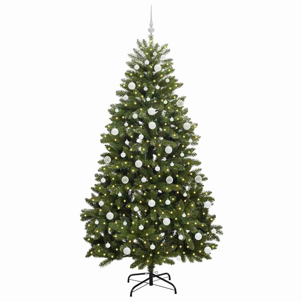 Dirbtinė Kalėdų eglutė su 300 LED Žalia 210 cm PVC ir metalas