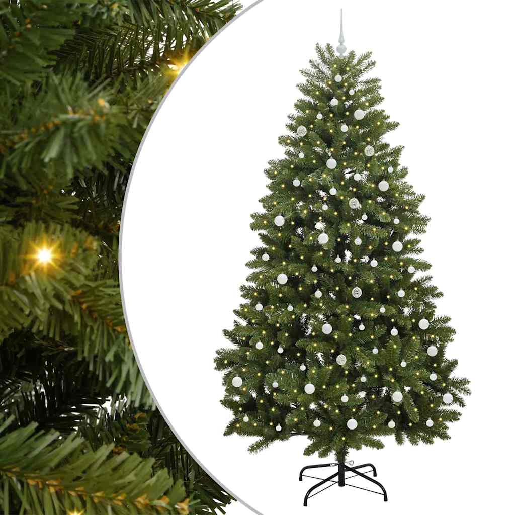 Dirbtinė Kalėdų eglutė su 300 LED Žalia 240 cm PVC ir metalas