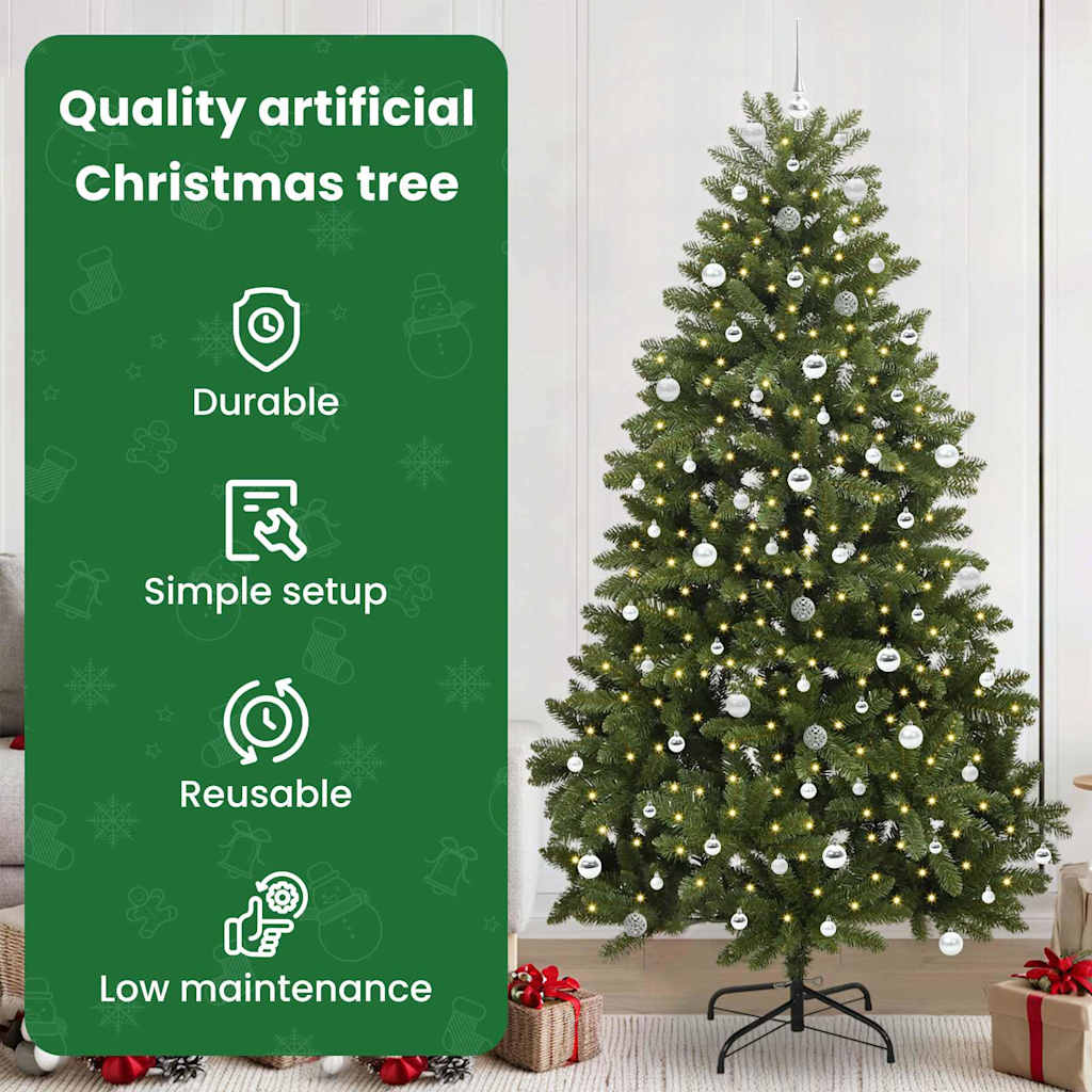 Dirbtinė Kalėdų eglutė su 300 LED Žalia 240 cm PVC ir metalas