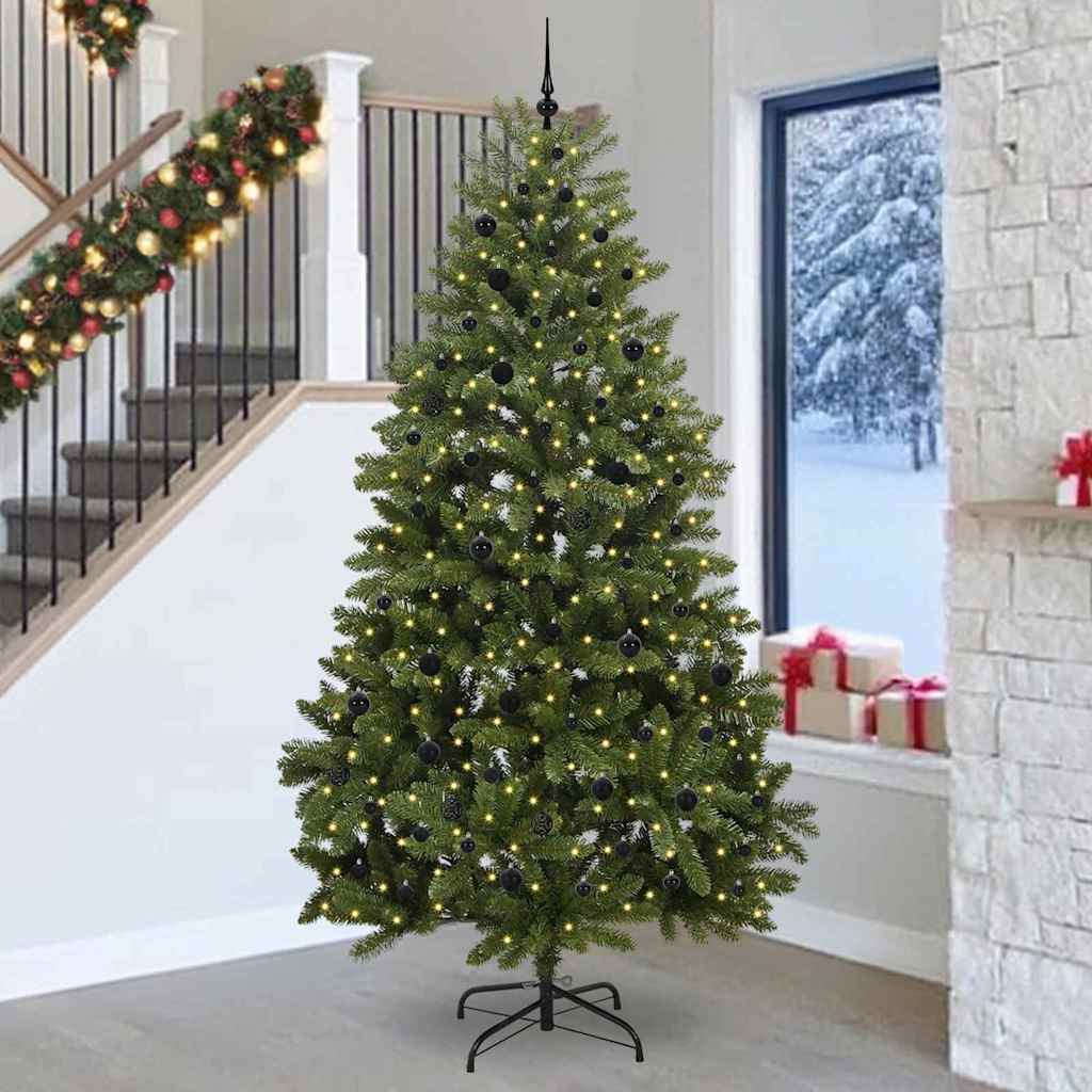 Artificial Christmas Tree with 300 LED Green 270 cm PVC and Metal