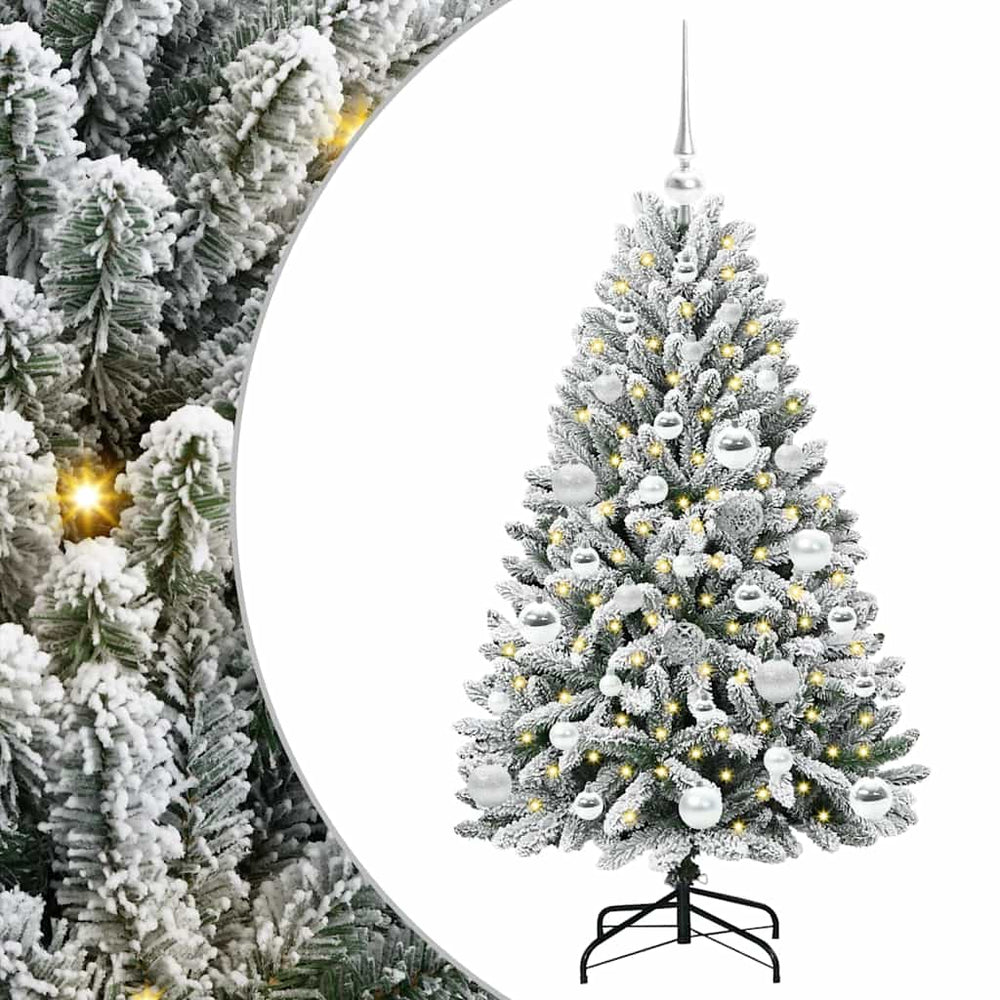 Artificial Christmas tree Green and white 120 cm PVC and metal