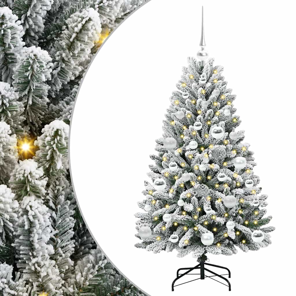 Dirbtinė Kalėdų eglutė Žalia ir balta 120 cm PVC ir metalas