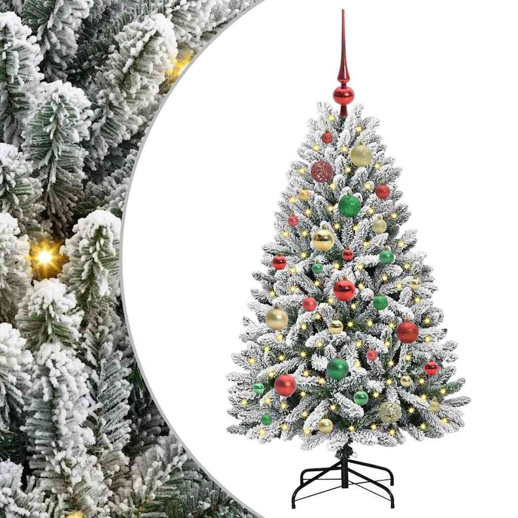 Dirbtinė Kalėdų eglutė Žalia ir balta 120 cm PVC ir metalas