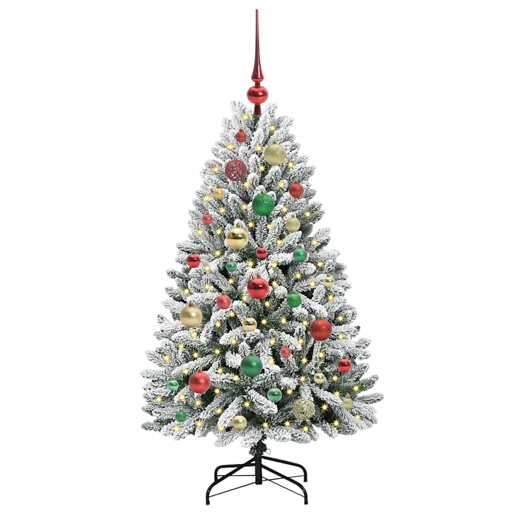 Dirbtinė Kalėdų eglutė Žalia ir balta 120 cm PVC ir metalas