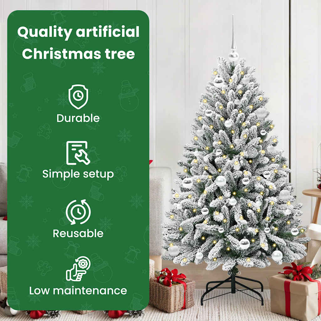Dirbtinė Kalėdų eglutė Žalia ir balta 150 cm PVC ir metalas