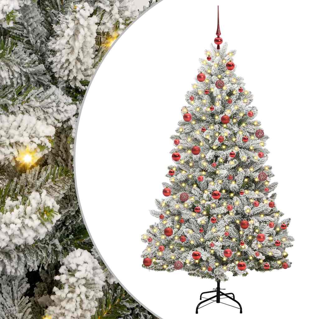 Dirbtinė Kalėdų eglutė Žalia ir balta 180 cm PVC ir metalas