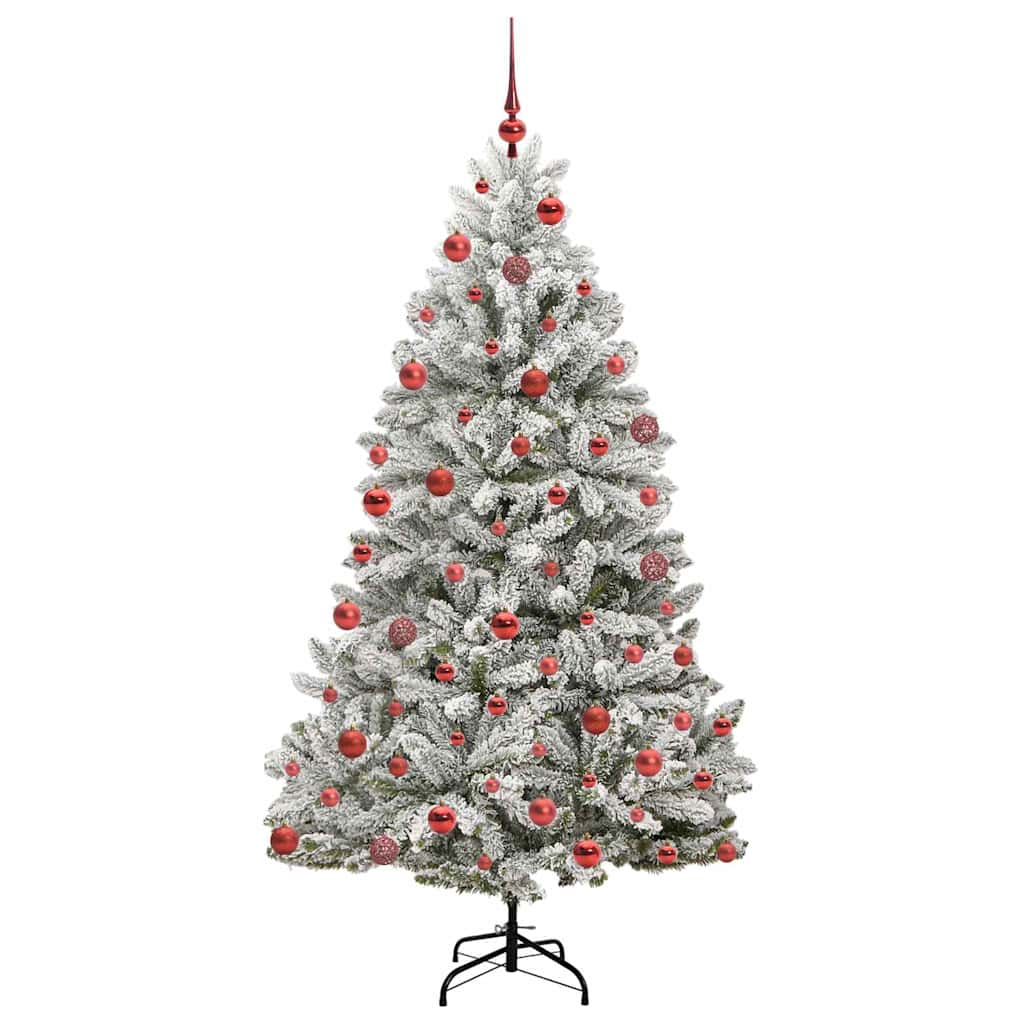 Dirbtinė Kalėdų eglutė Žalia ir balta 180 cm PVC ir metalas