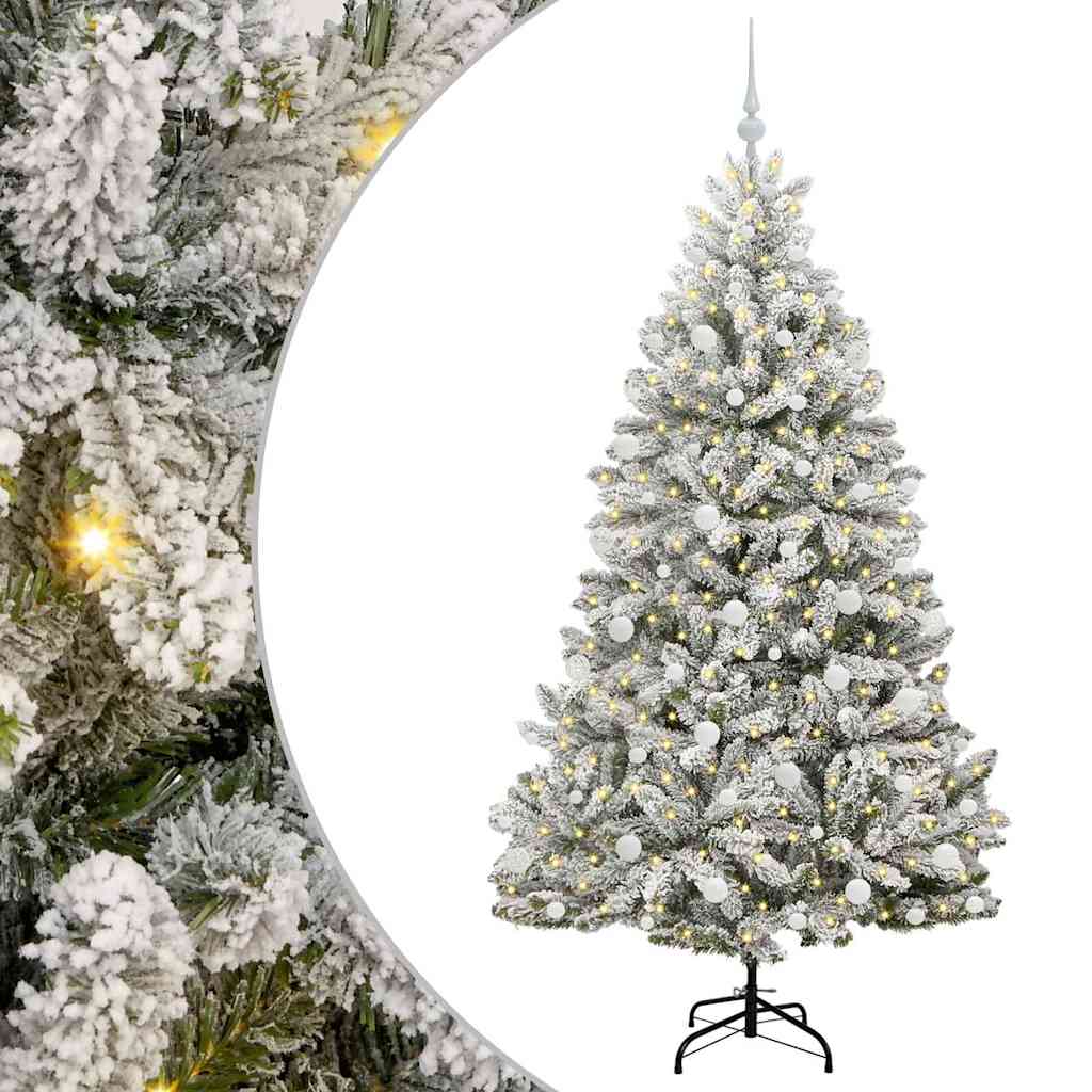 Dirbtinė Kalėdų eglutė Žalia ir balta 180 cm PVC ir metalas