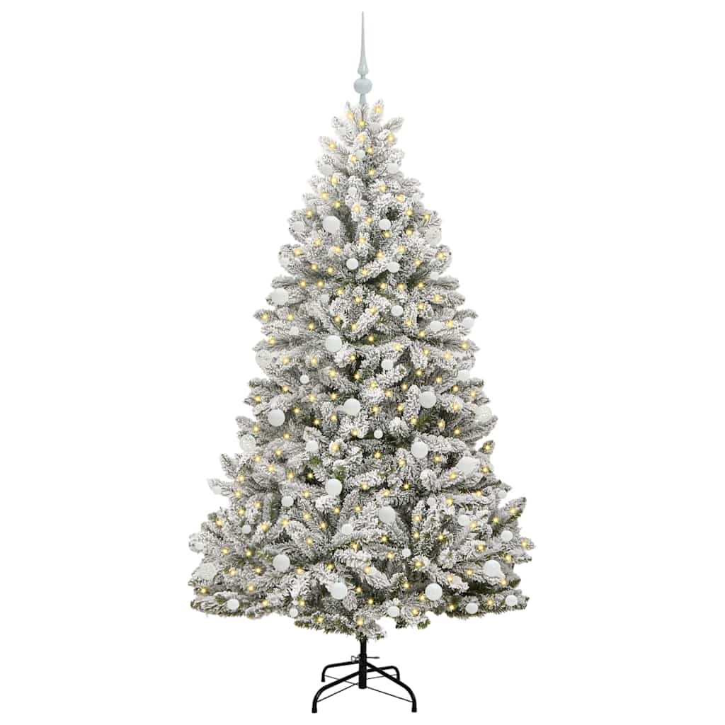 Dirbtinė Kalėdų eglutė Žalia ir balta 180 cm PVC ir metalas