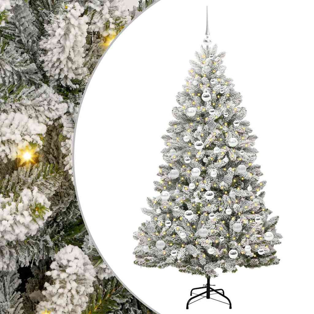 Dirbtinė Kalėdų eglutė Žalia ir balta 180 cm PVC ir metalas