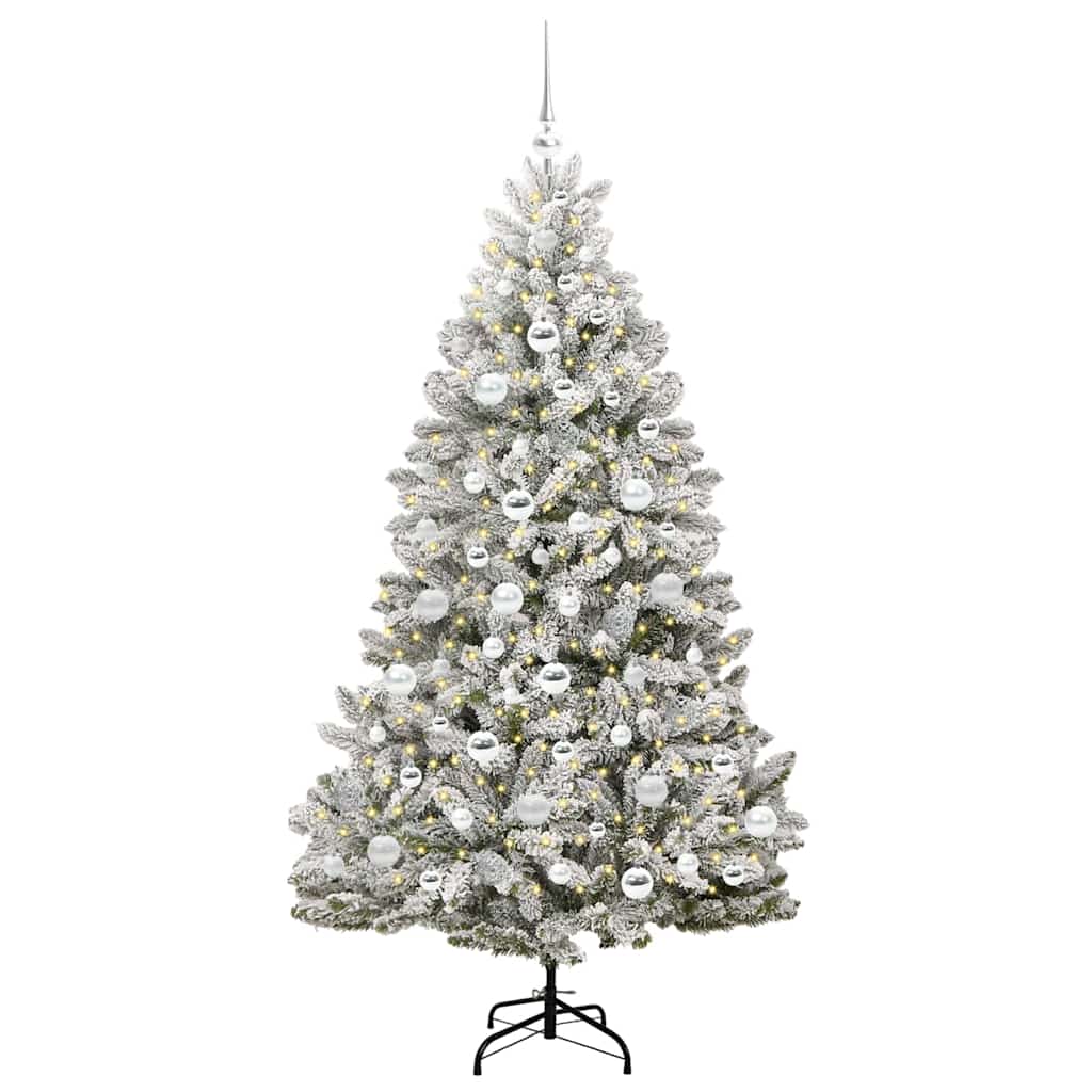 Dirbtinė Kalėdų eglutė Žalia ir balta 180 cm PVC ir metalas