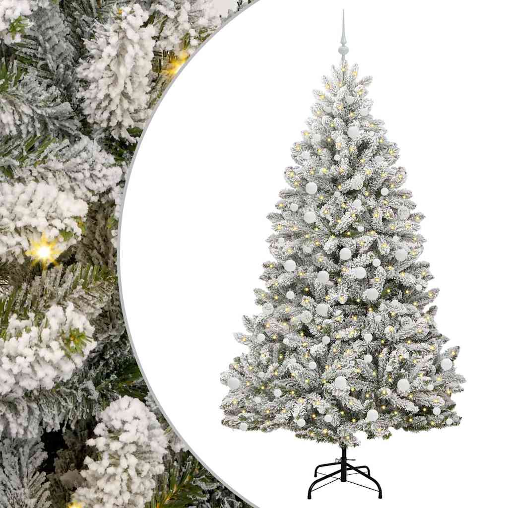 Dirbtinė Kalėdų eglutė Žalia ir balta 210 cm PVC ir metalas