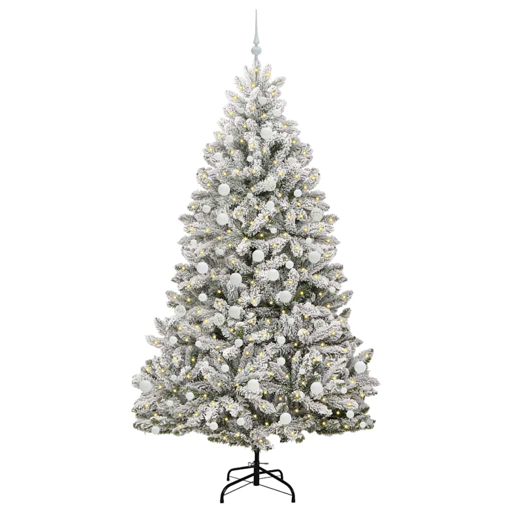 Dirbtinė Kalėdų eglutė Žalia ir balta 210 cm PVC ir metalas