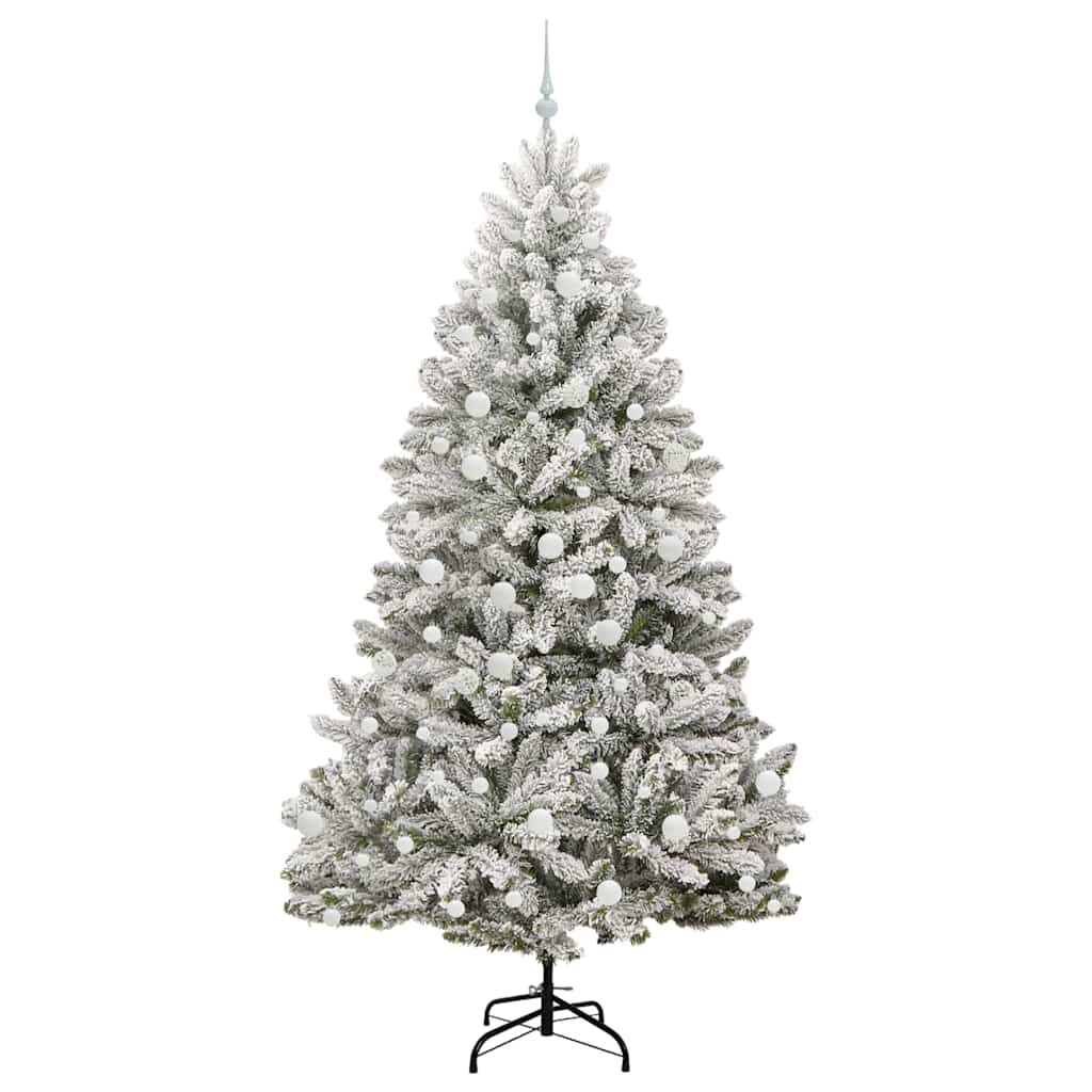Dirbtinė Kalėdų eglutė Žalia ir balta 210 cm PVC ir metalas