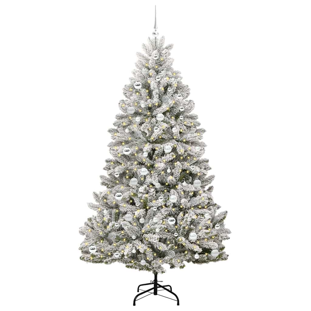 Dirbtinė Kalėdų eglutė Žalia ir balta 210 cm PVC ir metalas