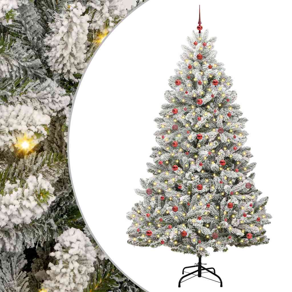 Dirbtinė Kalėdų eglutė Žalia ir balta 240 cm PVC ir metalas