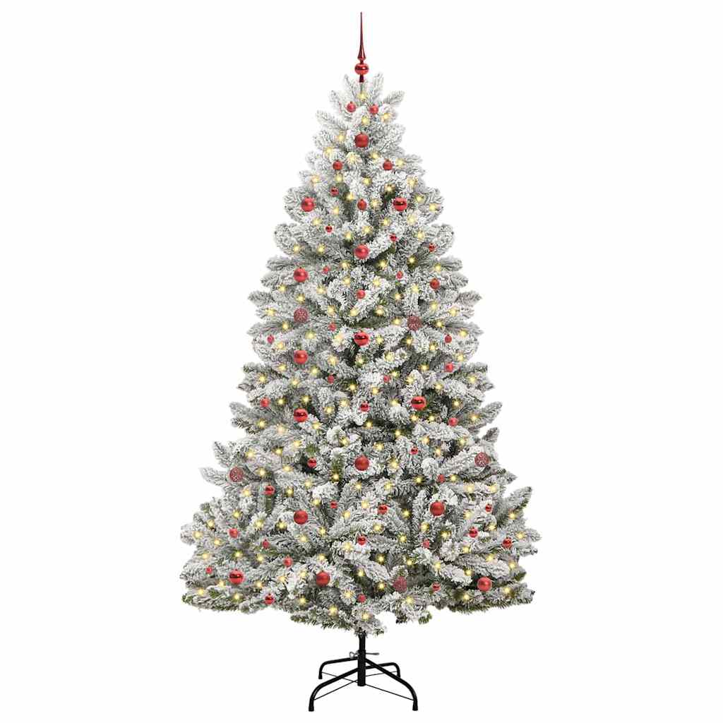 Dirbtinė Kalėdų eglutė Žalia ir balta 240 cm PVC ir metalas