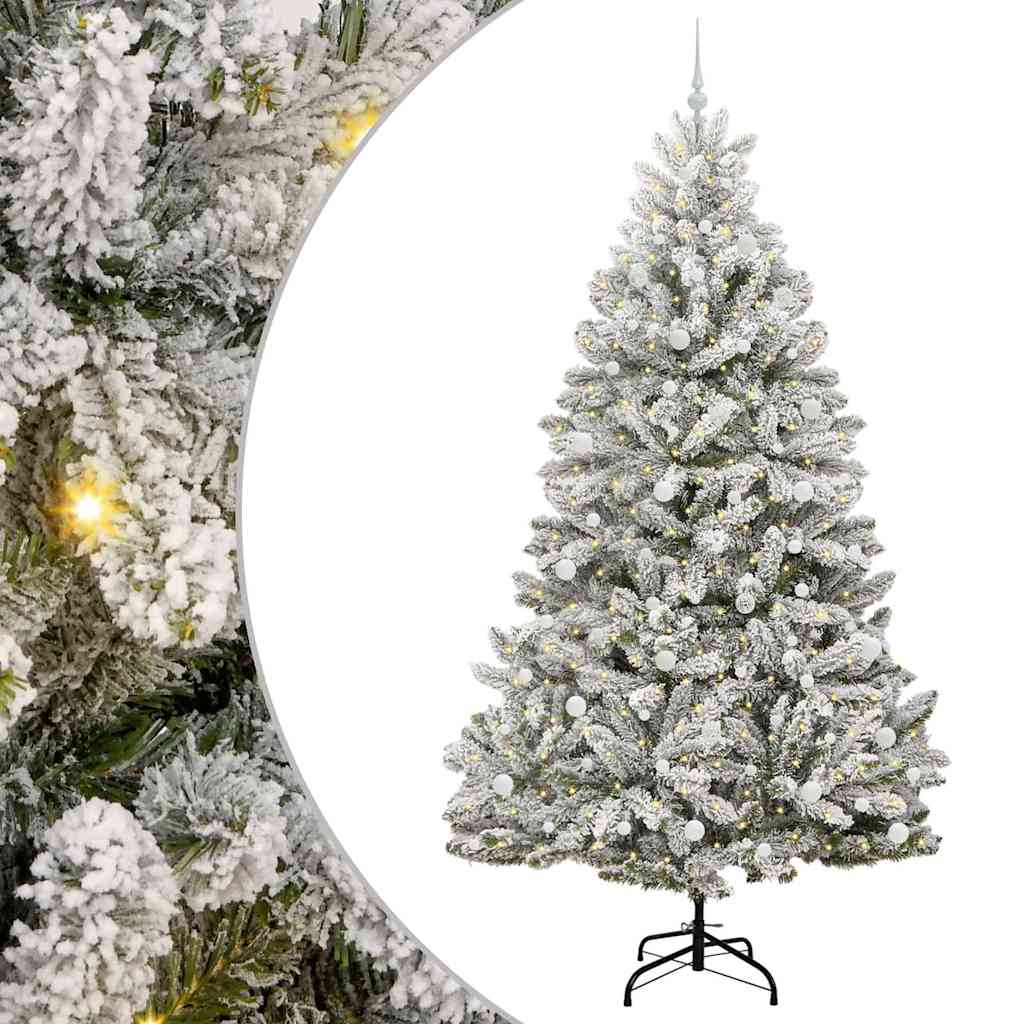 Dirbtinė Kalėdų eglutė Žalia ir balta 240 cm PVC ir metalas