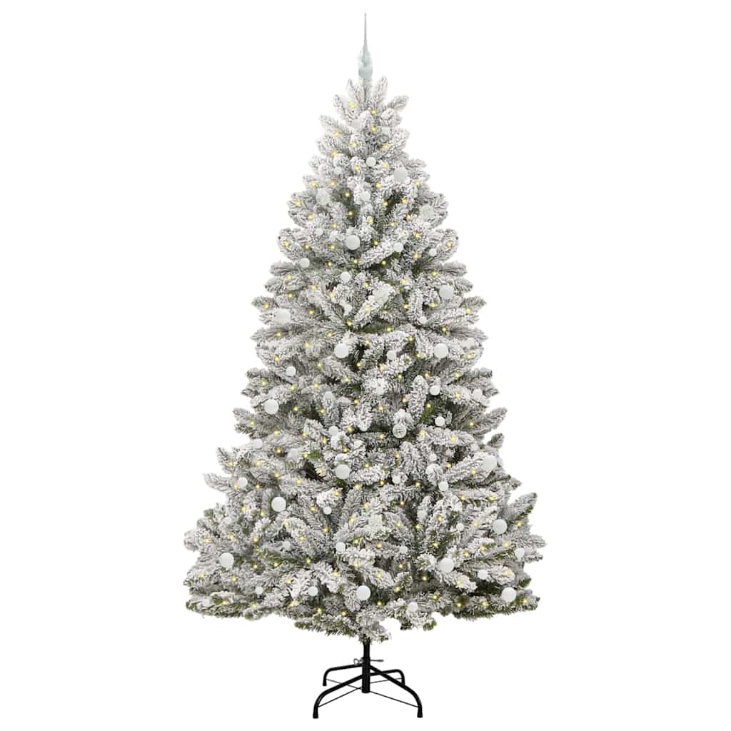 Dirbtinė Kalėdų eglutė Žalia ir balta 240 cm PVC ir metalas