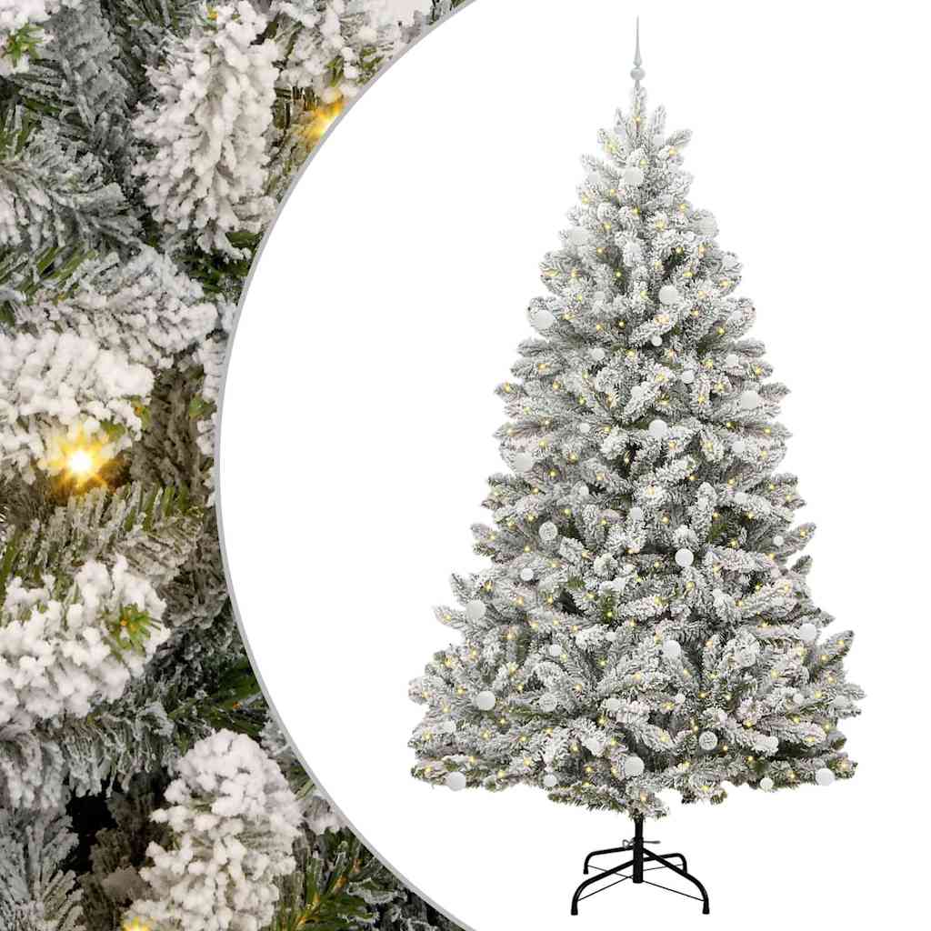 Dirbtinė Kalėdų eglutė Žalia ir balta 270 cm PVC ir metalas