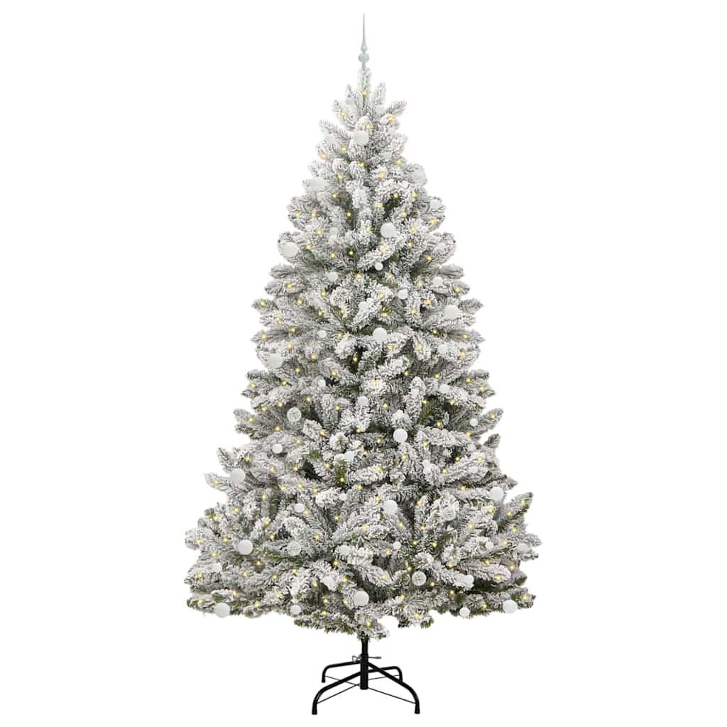 Dirbtinė Kalėdų eglutė Žalia ir balta 270 cm PVC ir metalas