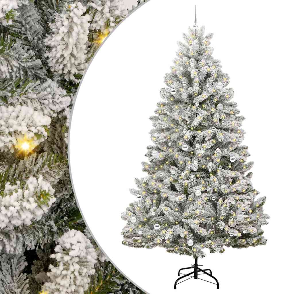 Dirbtinė Kalėdų eglutė Žalia ir balta 270 cm PVC ir metalas