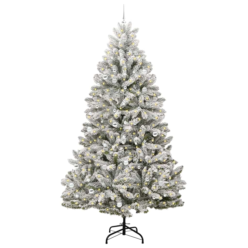 Dirbtinė Kalėdų eglutė Žalia ir balta 270 cm PVC ir metalas