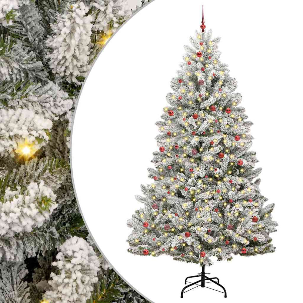 Dirbtinė Kalėdų eglutė Žalia ir balta 300 cm PVC ir metalas