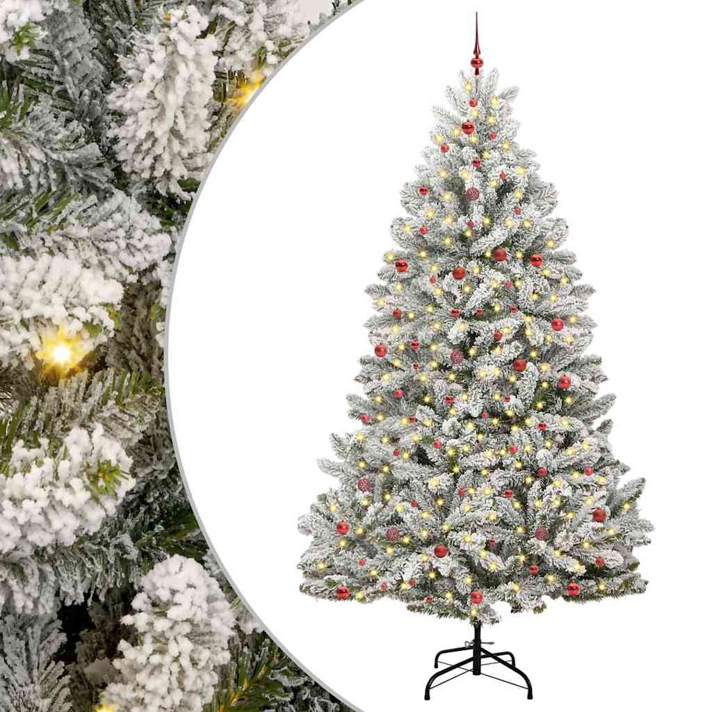 Dirbtinė Kalėdų eglutė Žalia ir balta 300 cm PVC ir metalas
