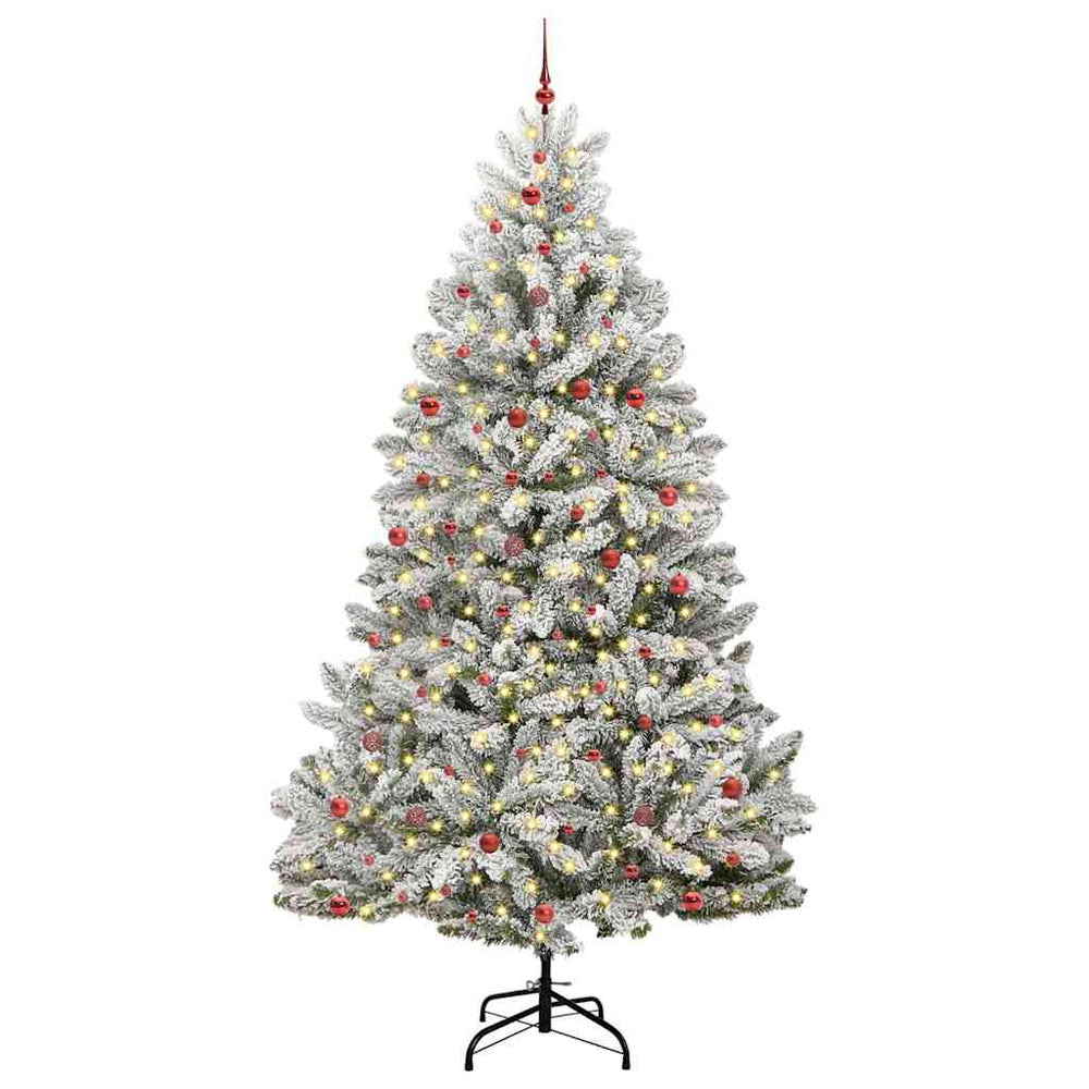 Dirbtinė Kalėdų eglutė Žalia ir balta 300 cm PVC ir metalas