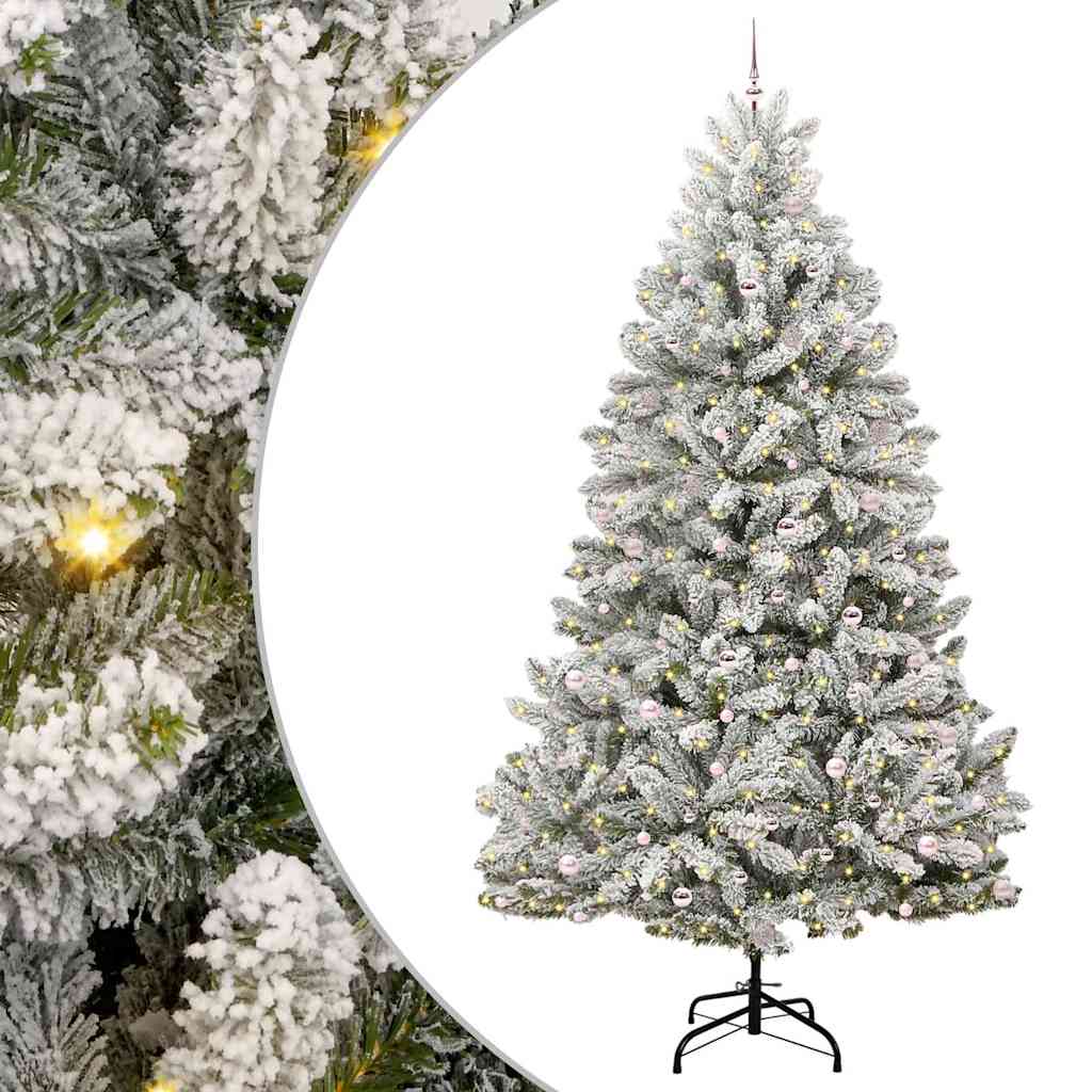 Dirbtinė Kalėdų eglutė Žalia ir balta 300 cm PVC ir metalas
