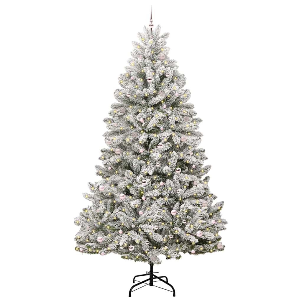 Dirbtinė Kalėdų eglutė Žalia ir balta 300 cm PVC ir metalas