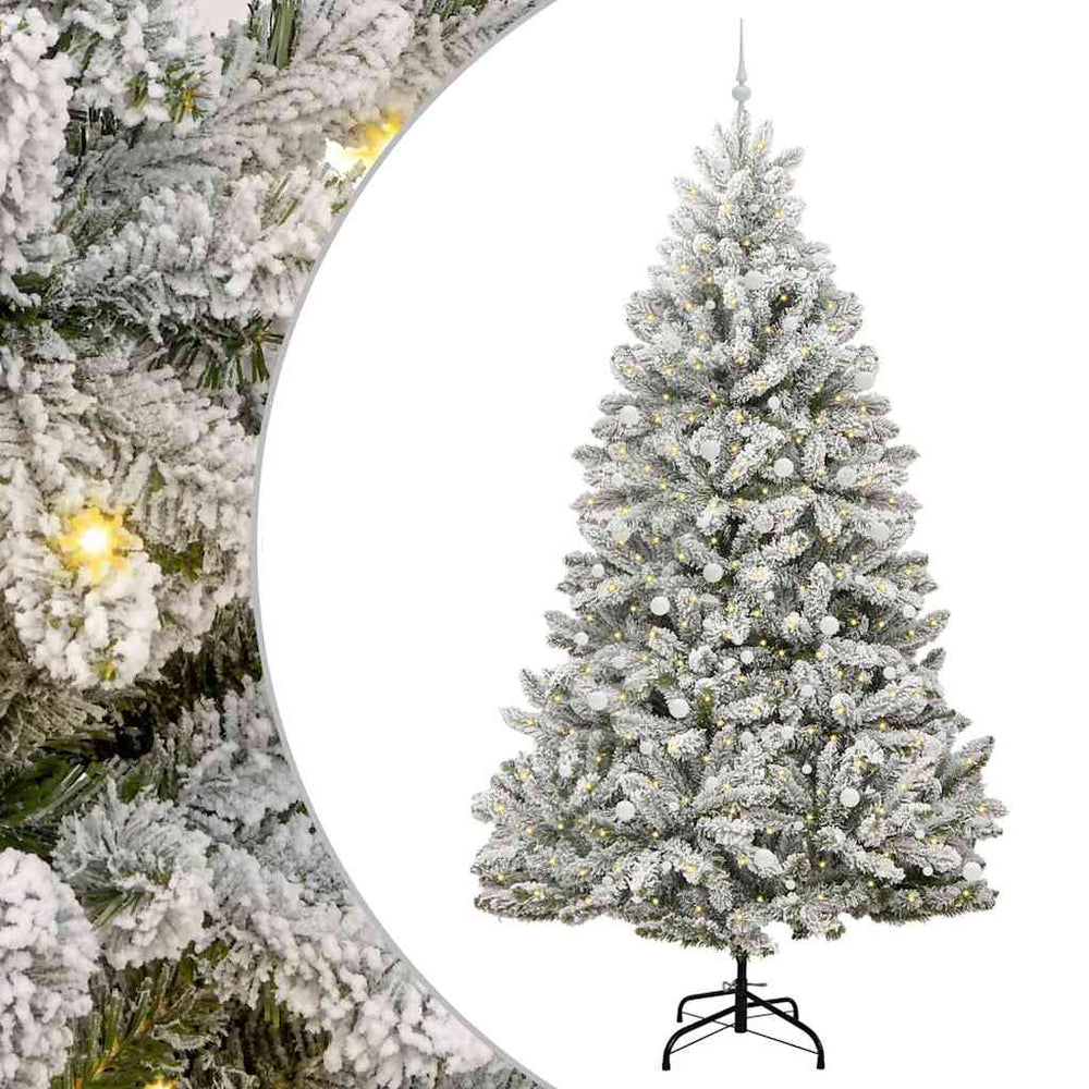 Dirbtinė Kalėdų eglutė Žalia ir balta 300 cm PVC ir metalas