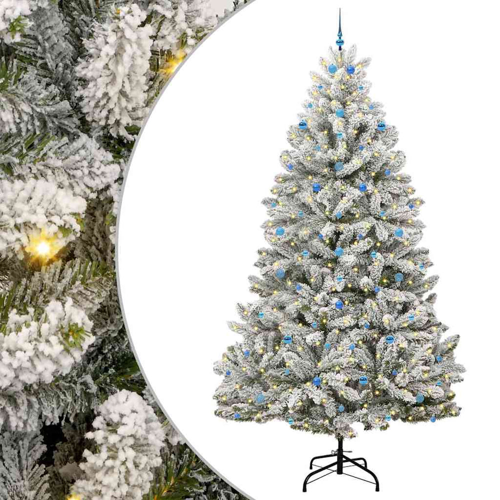 Dirbtinė Kalėdų eglutė Žalia ir balta 300 cm PVC ir metalas