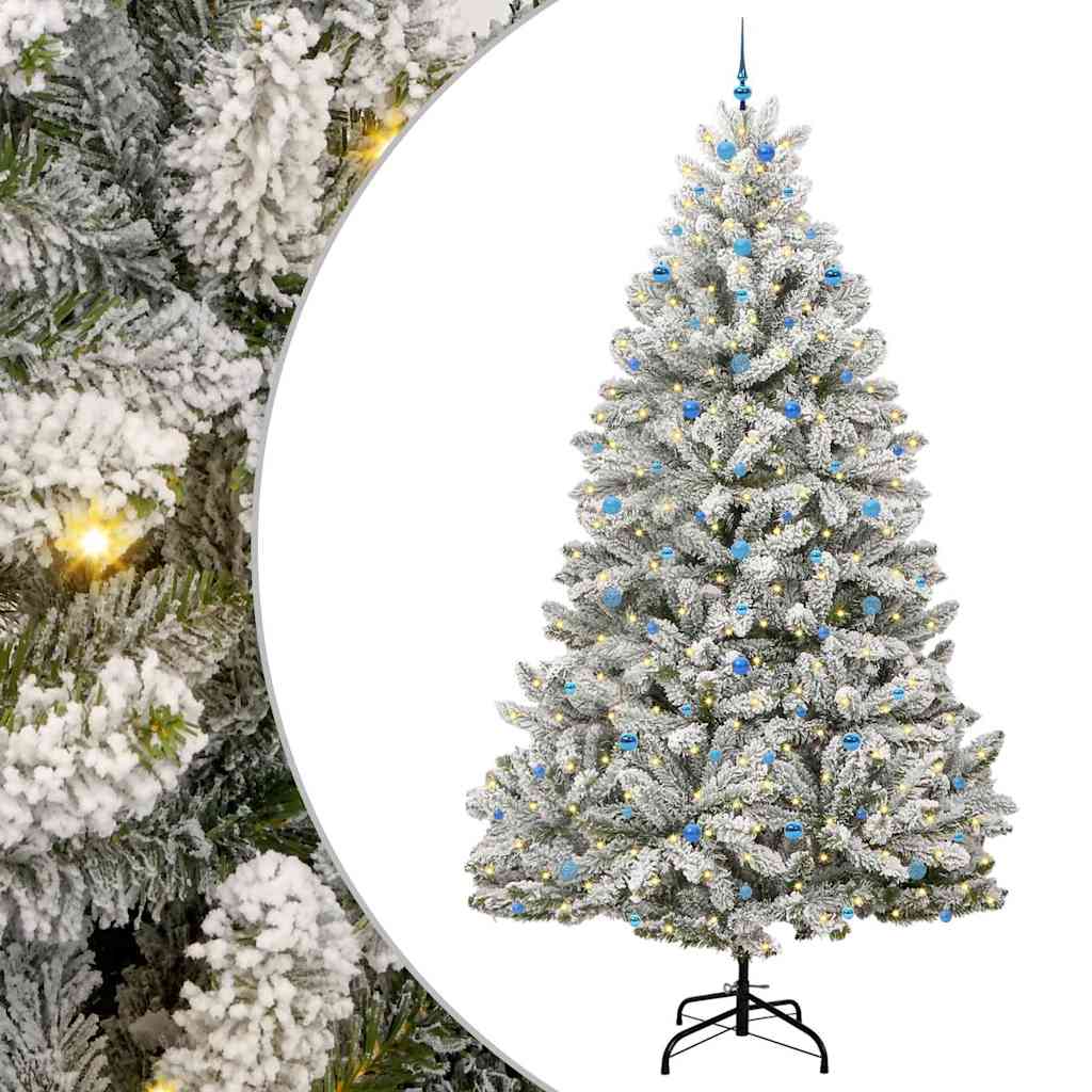 Dirbtinė Kalėdų eglutė Žalia ir balta 300 cm PVC ir metalas