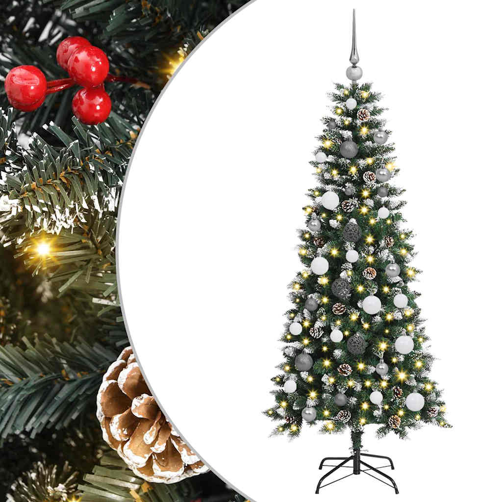 Mākslīgā Ziemassvētku eglīte zaļa 150 cm PVC, plastmasa un tērauds