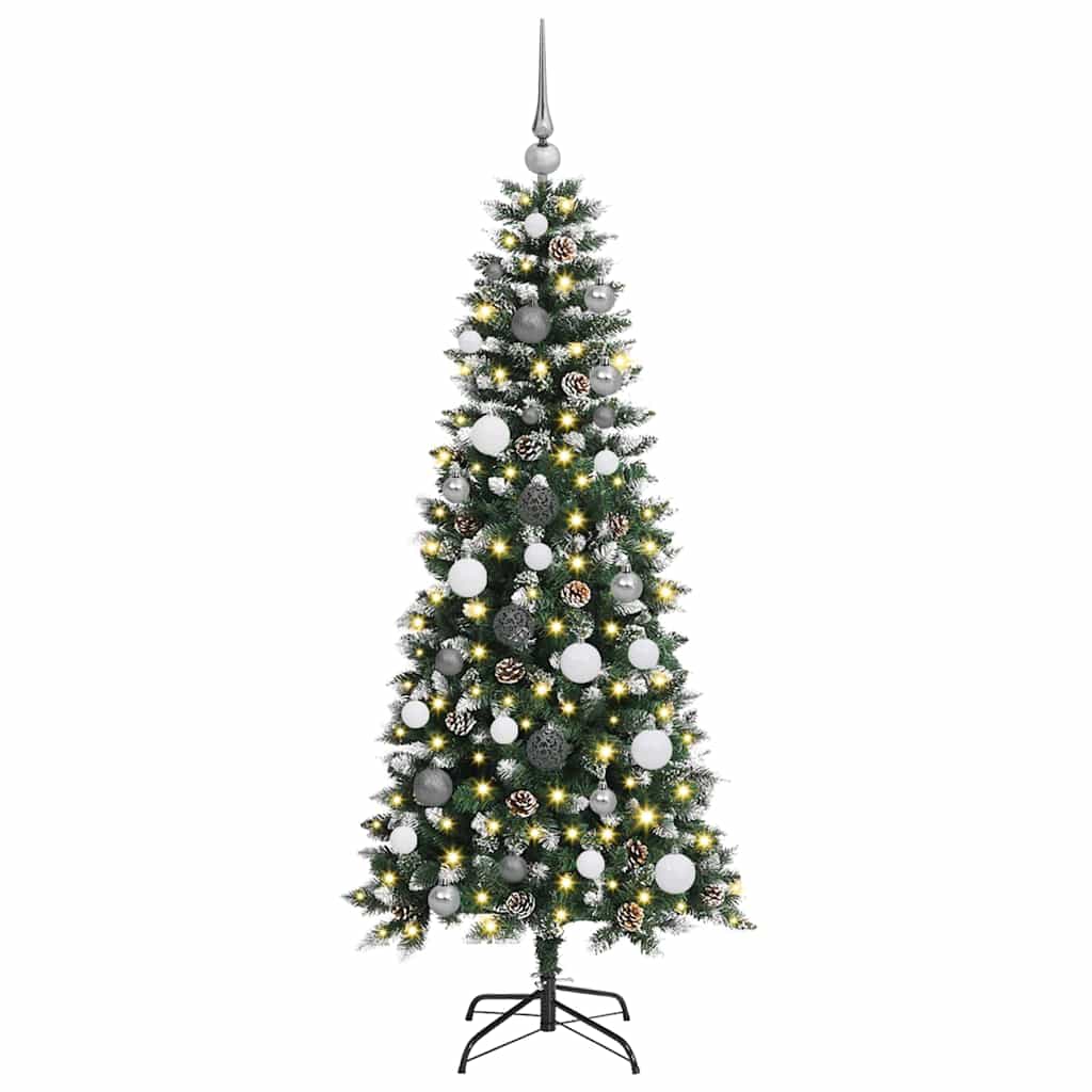 Mākslīgā Ziemassvētku eglīte zaļa 150 cm PVC, plastmasa un tērauds