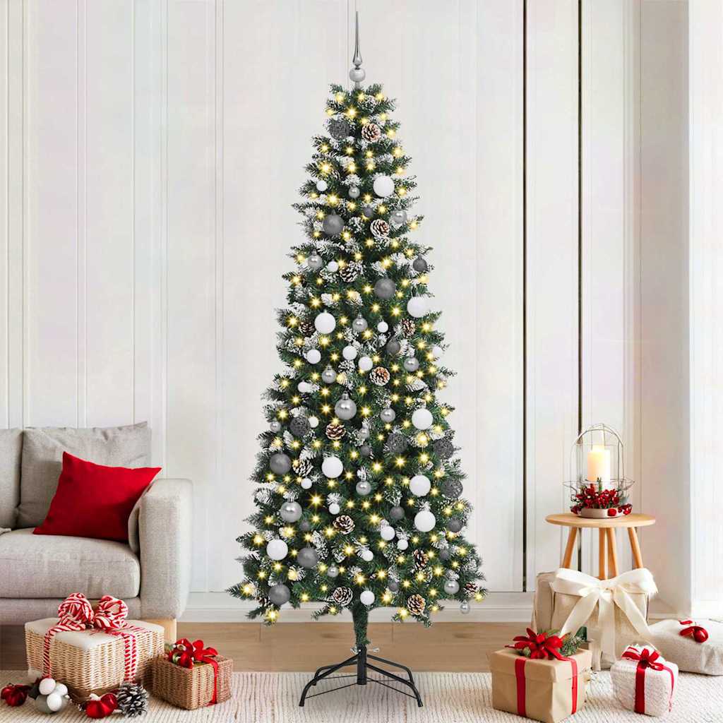 Artificial Christmas Tree Green 210 cm PVC, plastic and steel