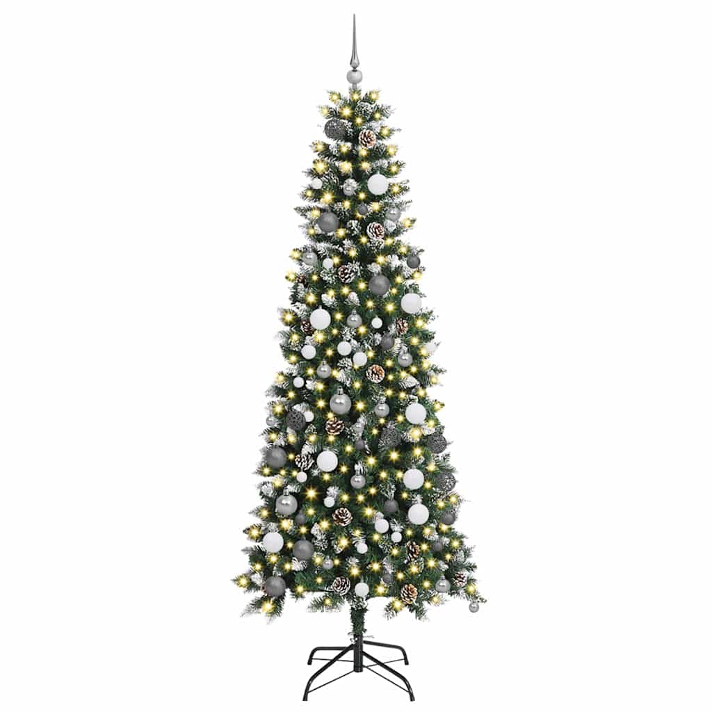 Artificial Christmas Tree Green 210 cm PVC, plastic and steel