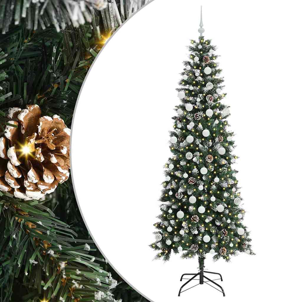 Mākslīgā Ziemassvētku eglīte zaļa 210 cm PVC, plastmasa un tērauds