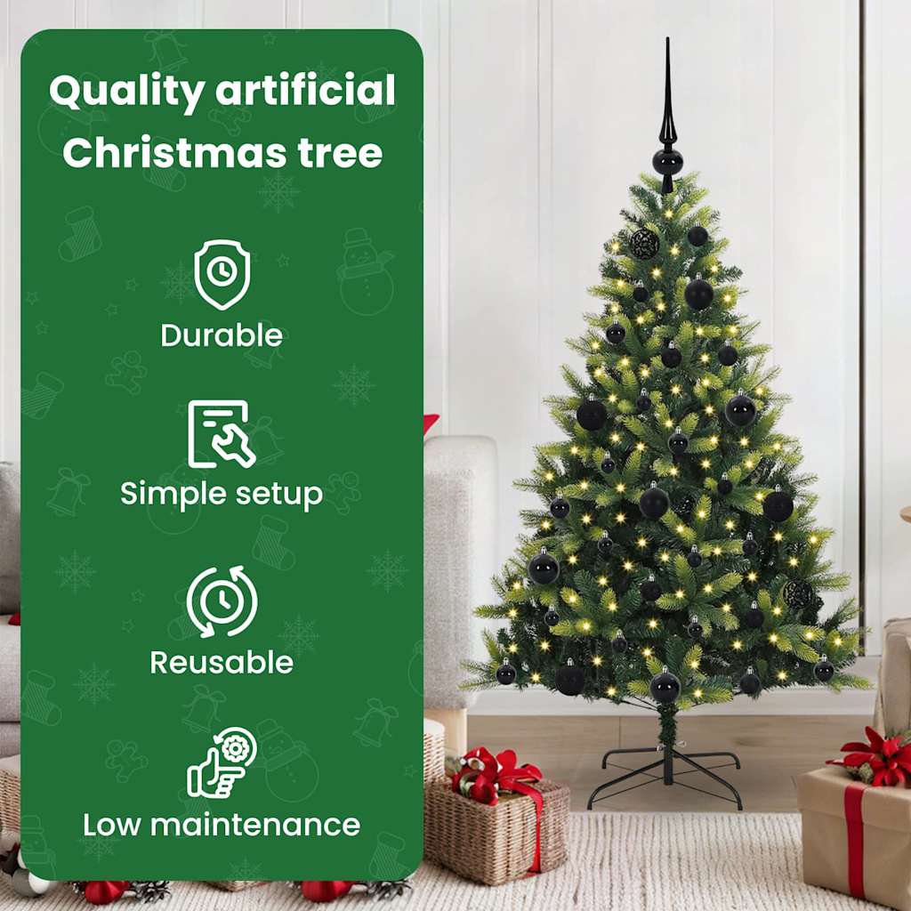 Dirbtinė sulankstoma Kalėdų eglutė su 150 LED lemputių 120 cm