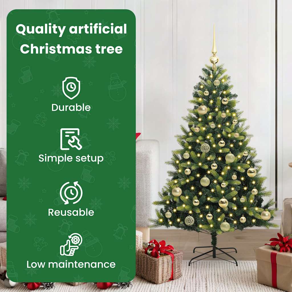 Dirbtinė sulankstoma Kalėdų eglutė su 150 LED lemputių 120 cm