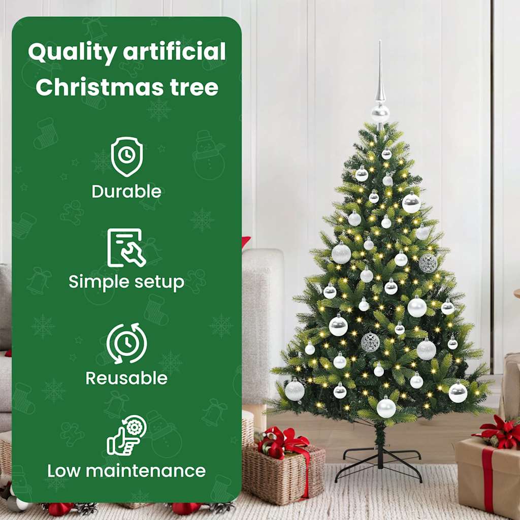 Dirbtinė sulankstoma Kalėdų eglutė su 150 LED lemputių 120 cm
