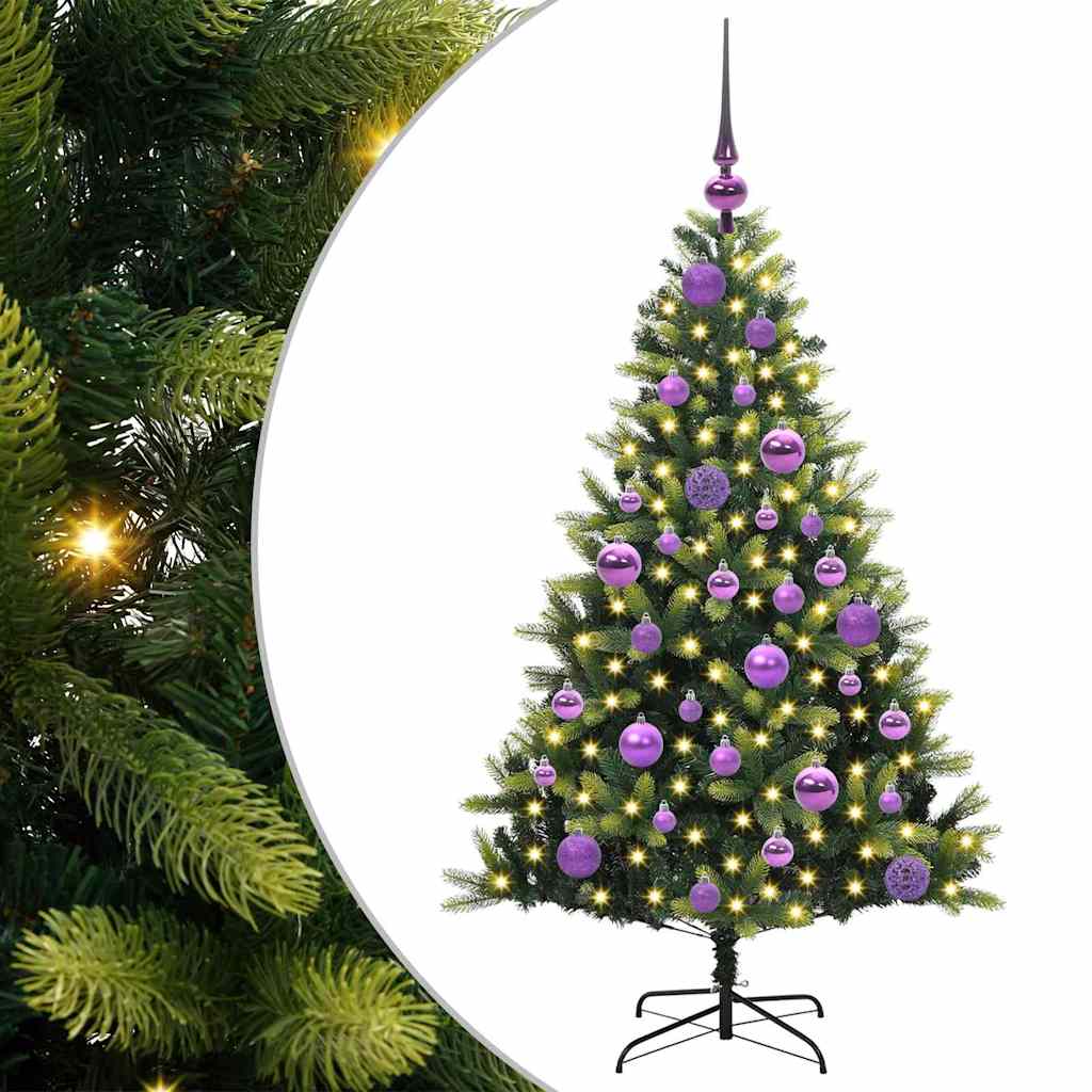 Dirbtinė sulankstoma Kalėdų eglutė su 150 LED lemputių 120 cm