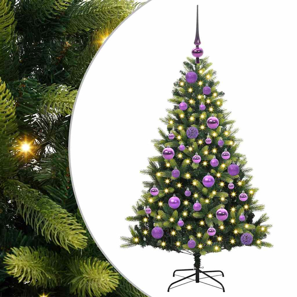 Dirbtinė sulankstoma Kalėdų eglutė su 150 LED lemputių 120 cm