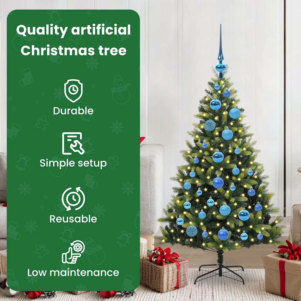 Dirbtinė sulankstoma Kalėdų eglutė su 150 LED lemputių 120 cm