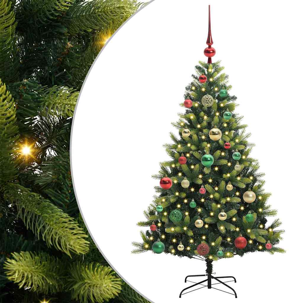 Salokāma mākslīgā Ziemassvētku eglīte ar 150 LED lampiņām 120 cm