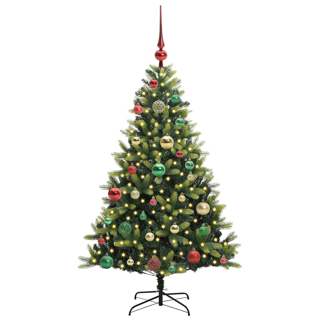 Salokāma mākslīgā Ziemassvētku eglīte ar 150 LED lampiņām 120 cm