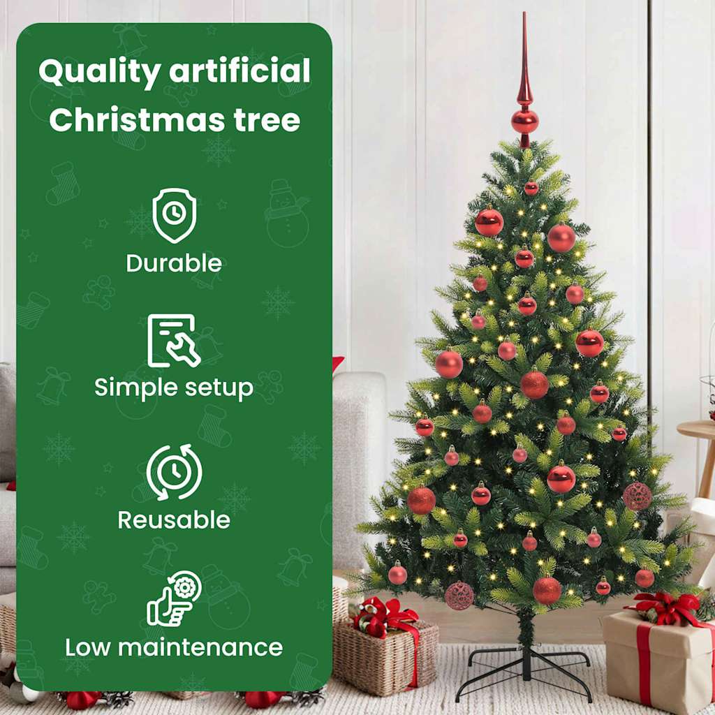 Mākslīgā salokāmā Ziemassvētku eglīte ar 150 LED lampiņām 150 cm