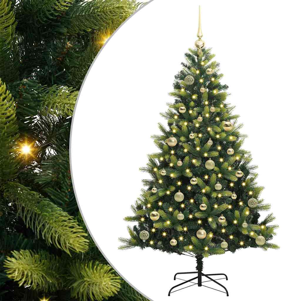 Dirbtinė sulankstoma Kalėdų eglutė su 150 LED lemputių 150 cm